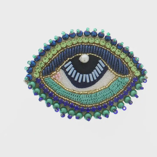 Handmade Jeweled Eye Pins