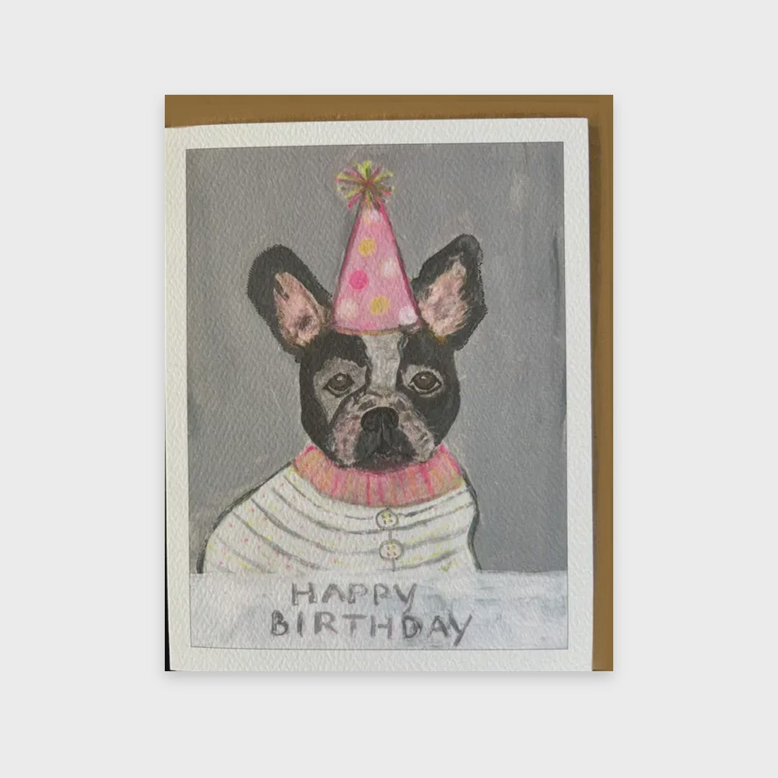French Bulldog Birthday Hat - Card
