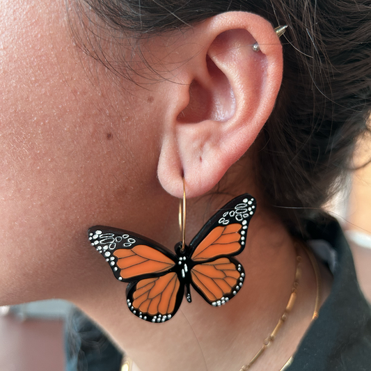 Monarch Butterfly Acrylic Earrings