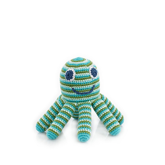 Crocheted Green Octopus Rattle