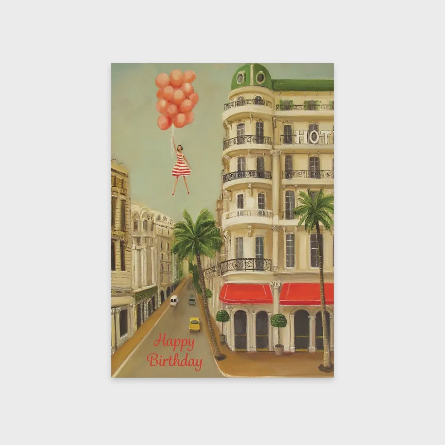 Lucy With Balloons - Card
