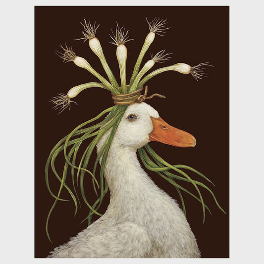 White Duck Scallion Headdress - Card