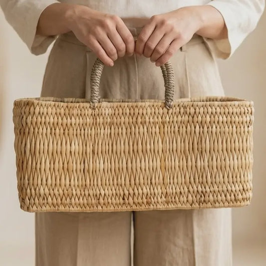 Handwoven Reed Handle Baskets