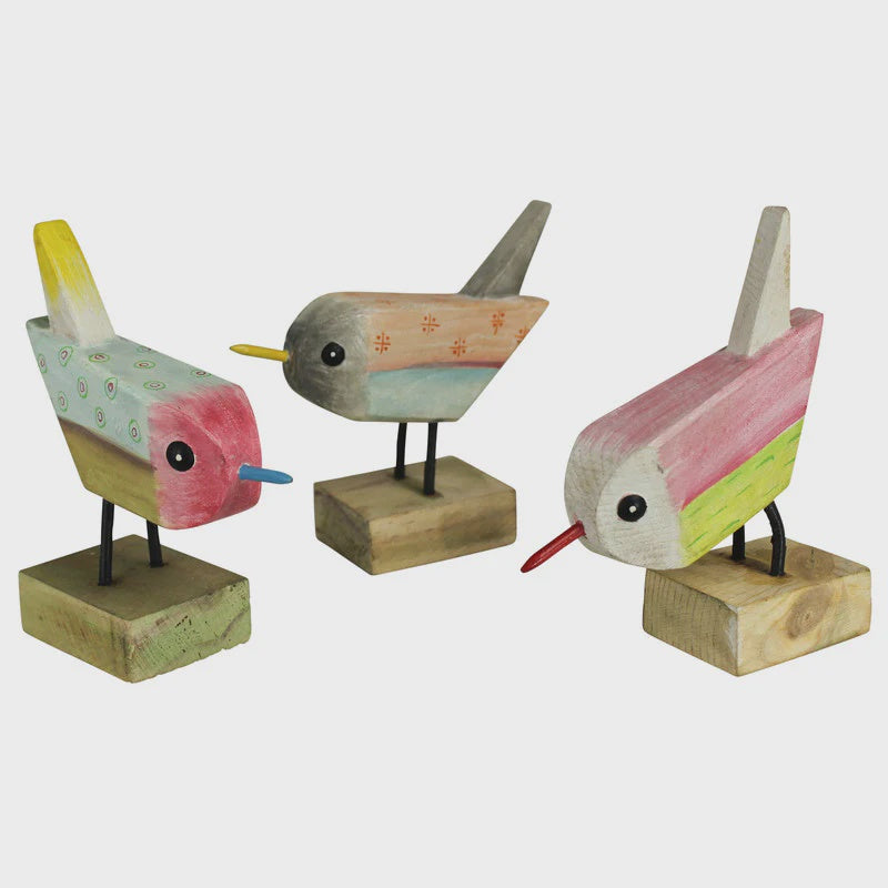 Handpainted Wood Birds