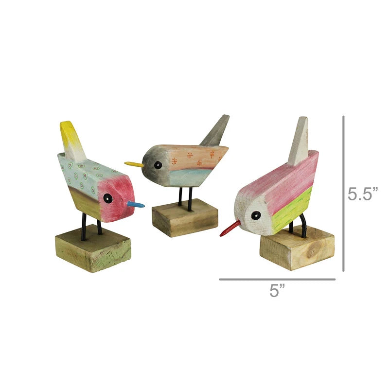 Handpainted Wood Birds