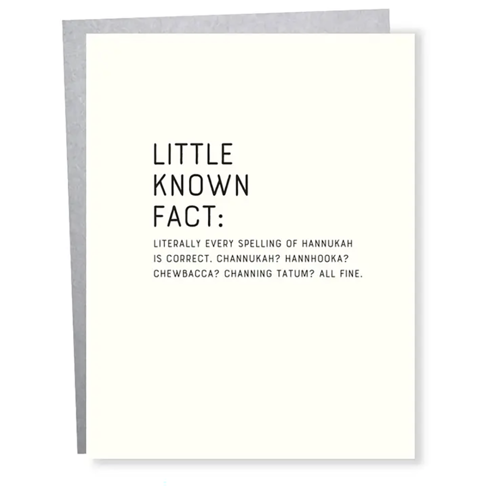 Hanukkah Spelling Card