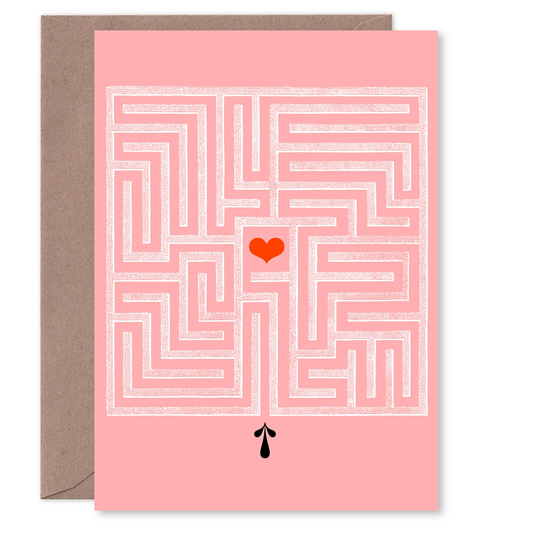 Enter Here - Heart Maze Card
