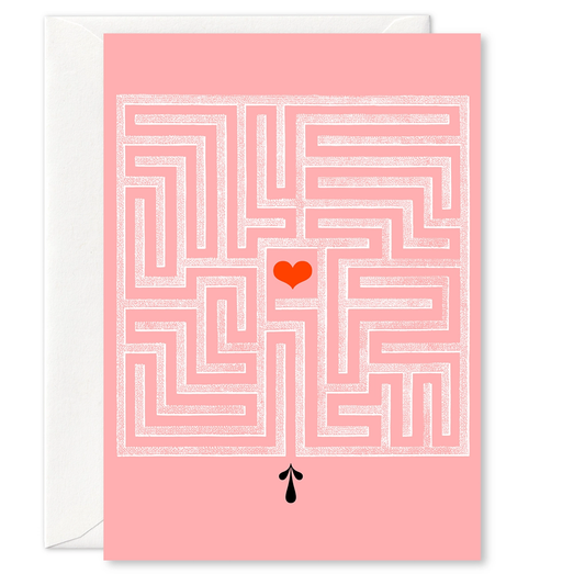 Enter Here - Heart Maze Card