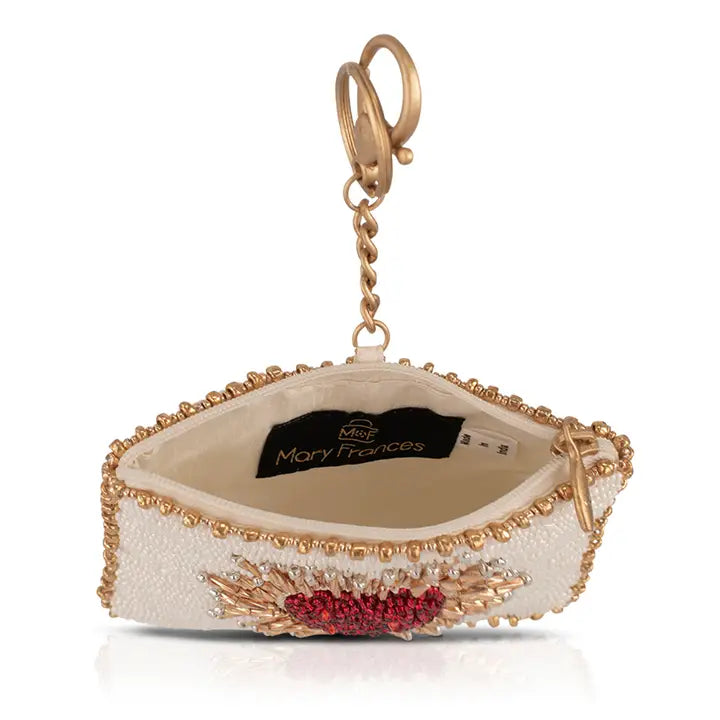 Heart Burst Beaded Coin Purse