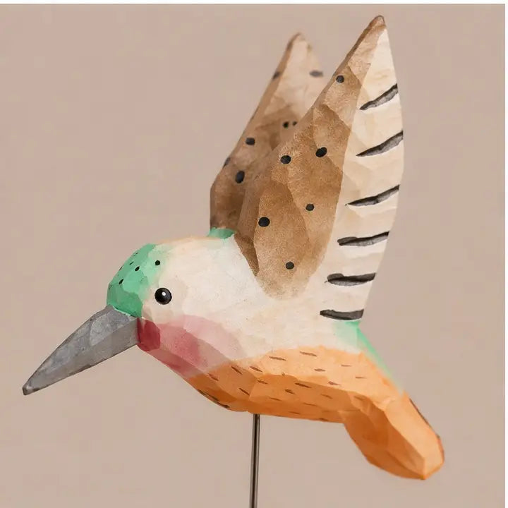 Handcarved Painted Hummingbird