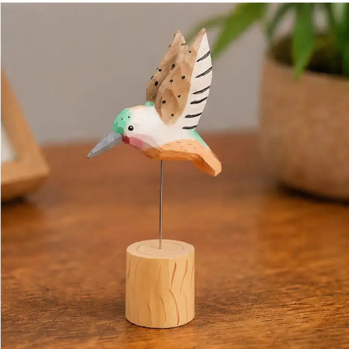 Handcarved Painted Hummingbird