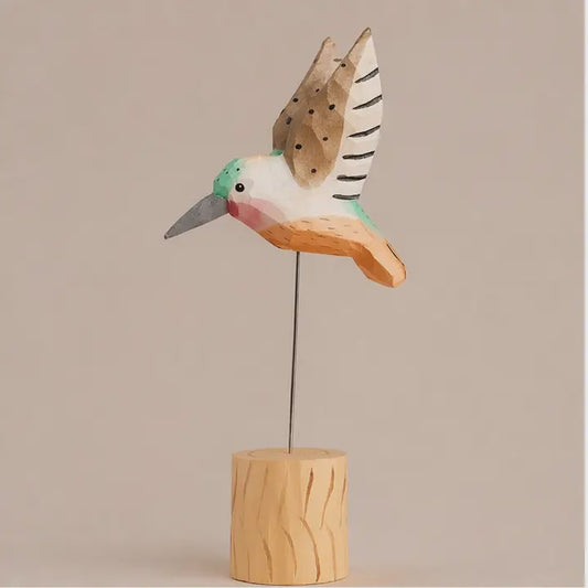 Handcarved Painted Hummingbird