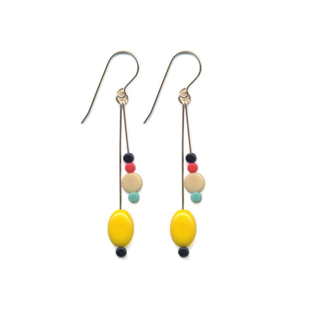 Yellow Ornament Cluster Earrings by I. Ronni Kappos