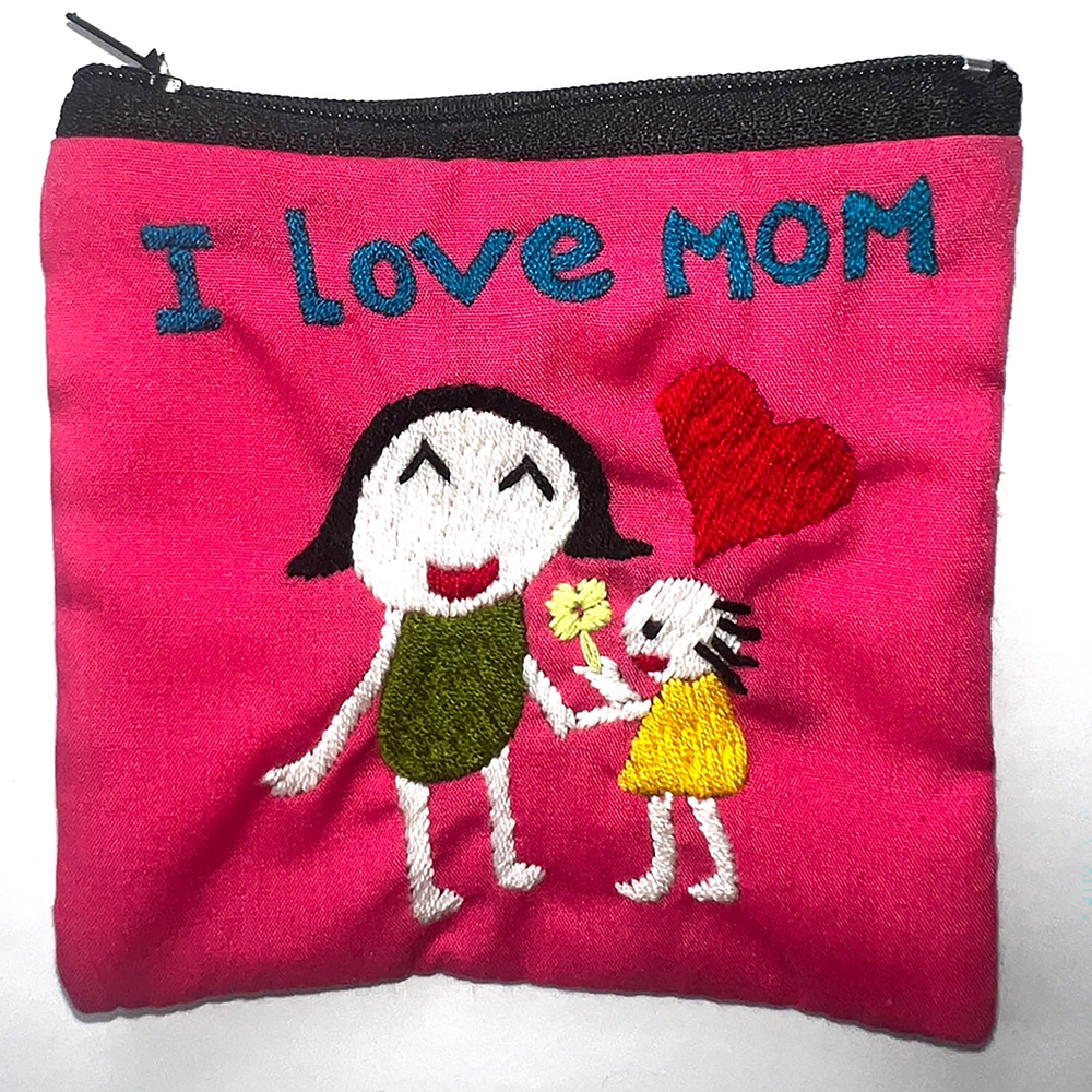 English Phrases Embroidered Coin Purses