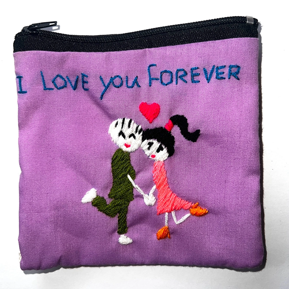 English Phrases Embroidered Coin Purses
