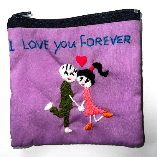 English Phrases Embroidered Coin Purses