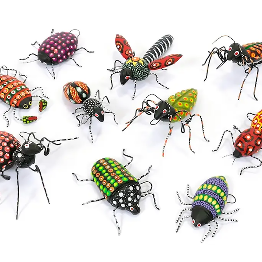 Ceramic and Wire Handpainted Insects - various