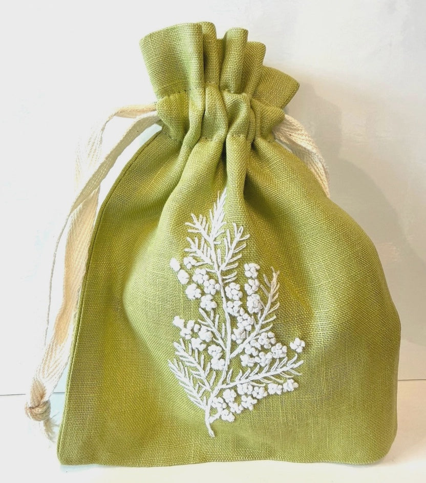 Hand Embroidered Linen Sachets