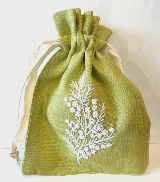 Hand Embroidered Linen Sachets