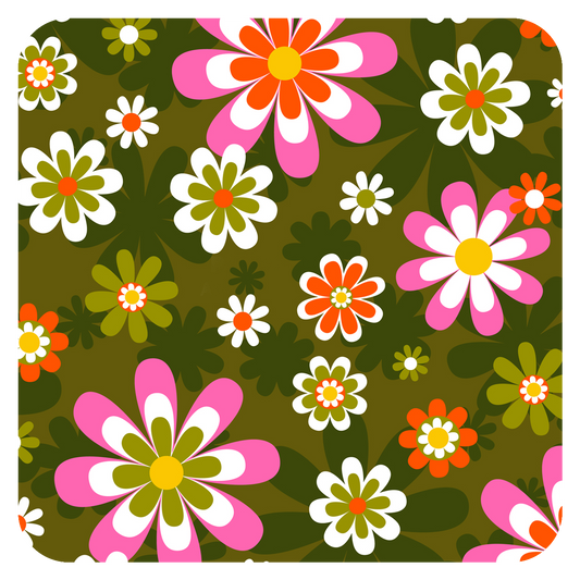 Retro Flower Paper Party Coasters