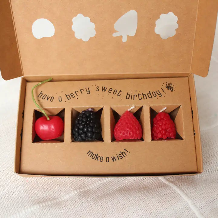 Beeswax Mixed Berry Birthday Candles
