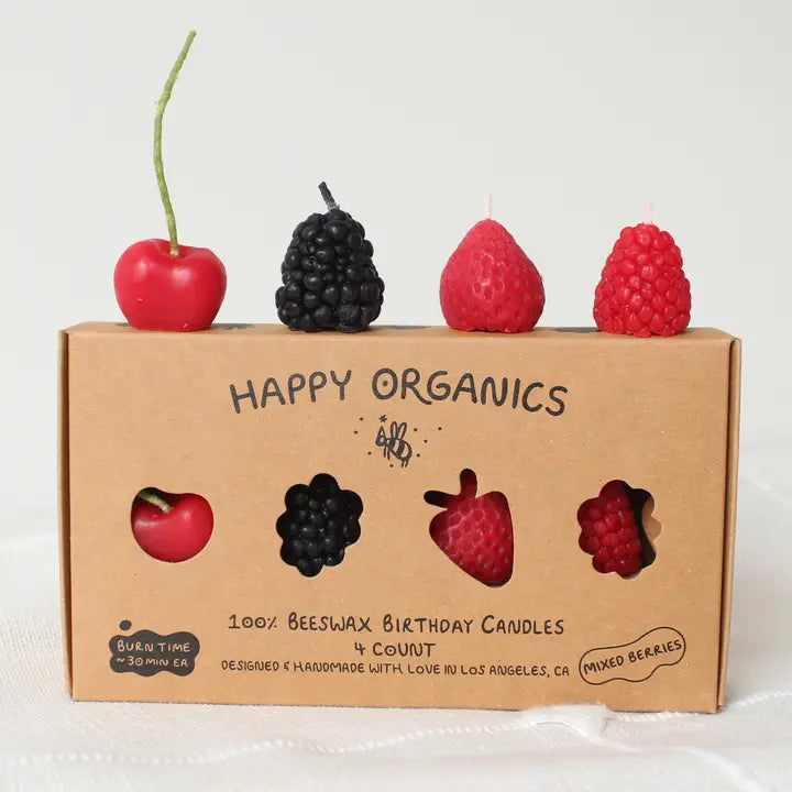 Beeswax Mixed Berry Birthday Candles