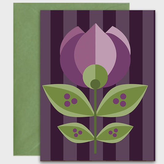 Purple Tulip MCM Greeting Card