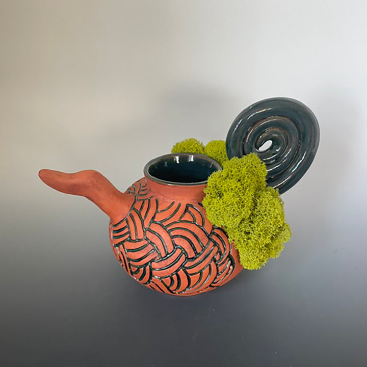 Armadillo Vase with Moss
