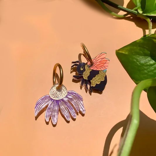 Bee Flower Earrings by Not Picasso