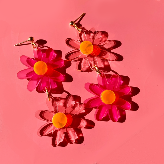 Double Daisies Earrings by Not Picasso