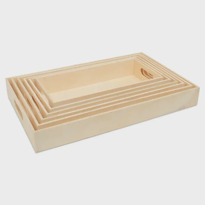 Unfinished Wood Nesting Trays