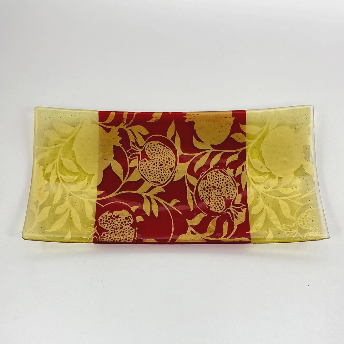 Fused Glass Pomegranate Serving Platter