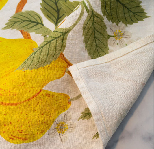 Pear Orchard Linen Tea Towel