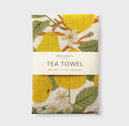 Pear Orchard Linen Tea Towel