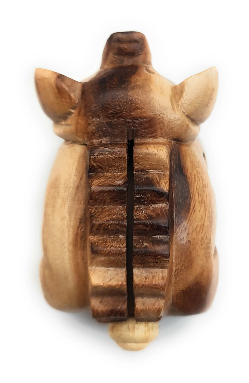 Carved Wood Oinking Pig
