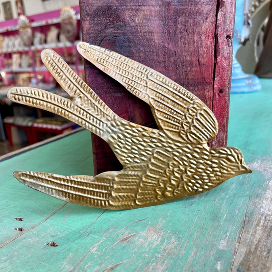 Pressed Metal Bird Ornament - assorted