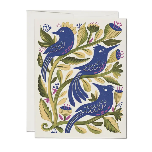 Purple Birds - Greeting Card