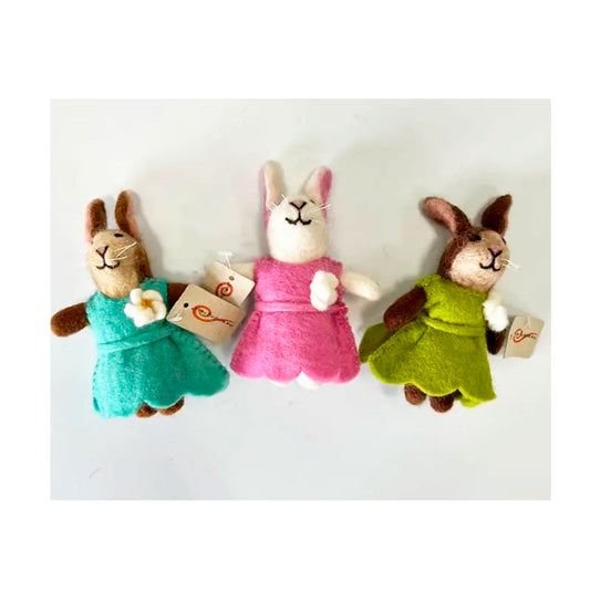 Handmade Felt Dressed Bunnies