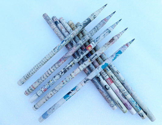 Recycled Newspaper Pencils