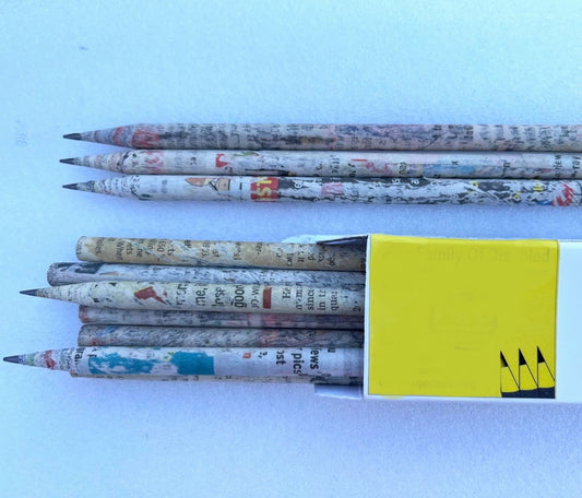 Recycled Newspaper Pencils