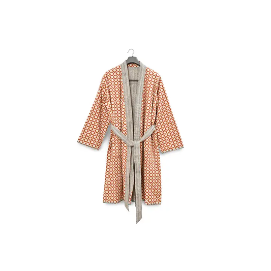 Unisex Block Print Reversible Robe