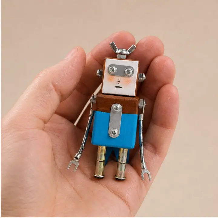 Hand-carved Wood Robots