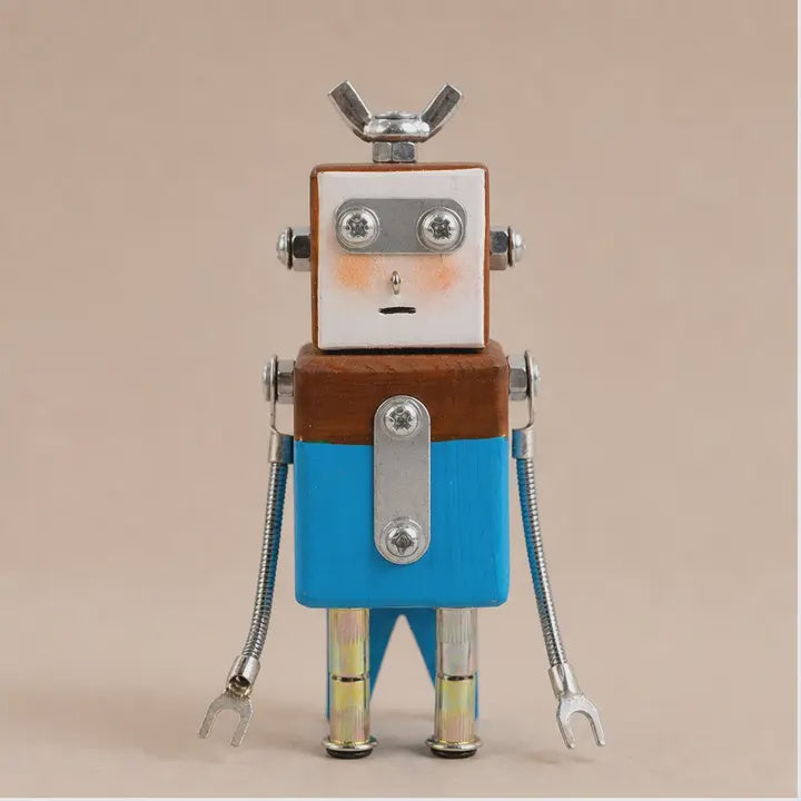 Hand-carved Wood Robots
