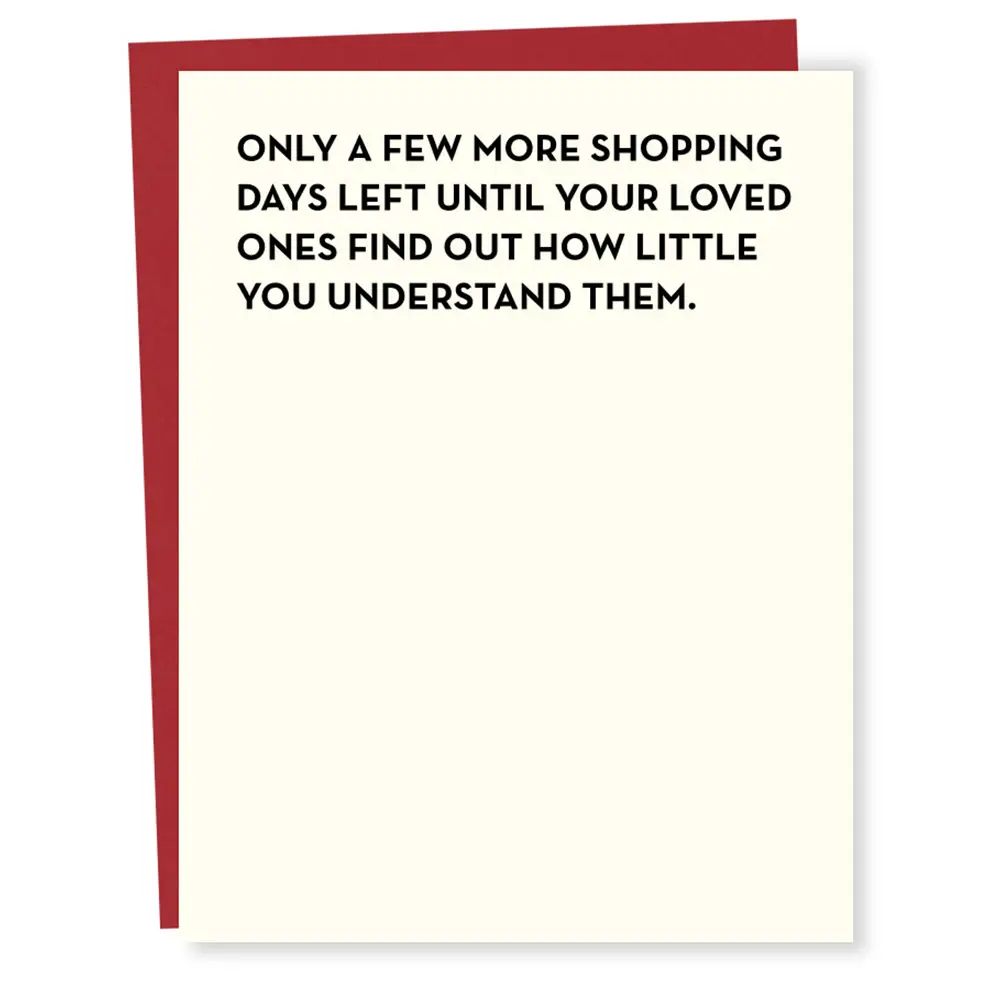 Shopping Days Left Card