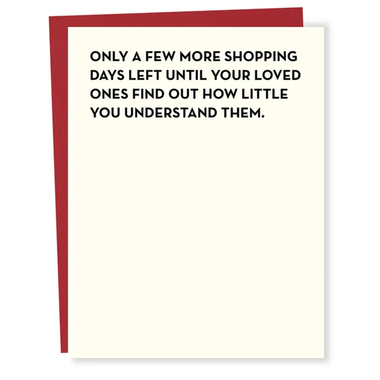 Shopping Days Left Card