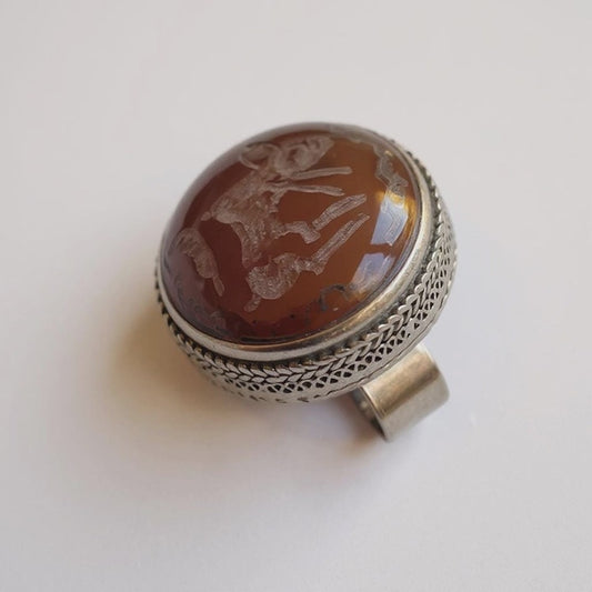 Ottoman Aqeeq Carnelian Ring