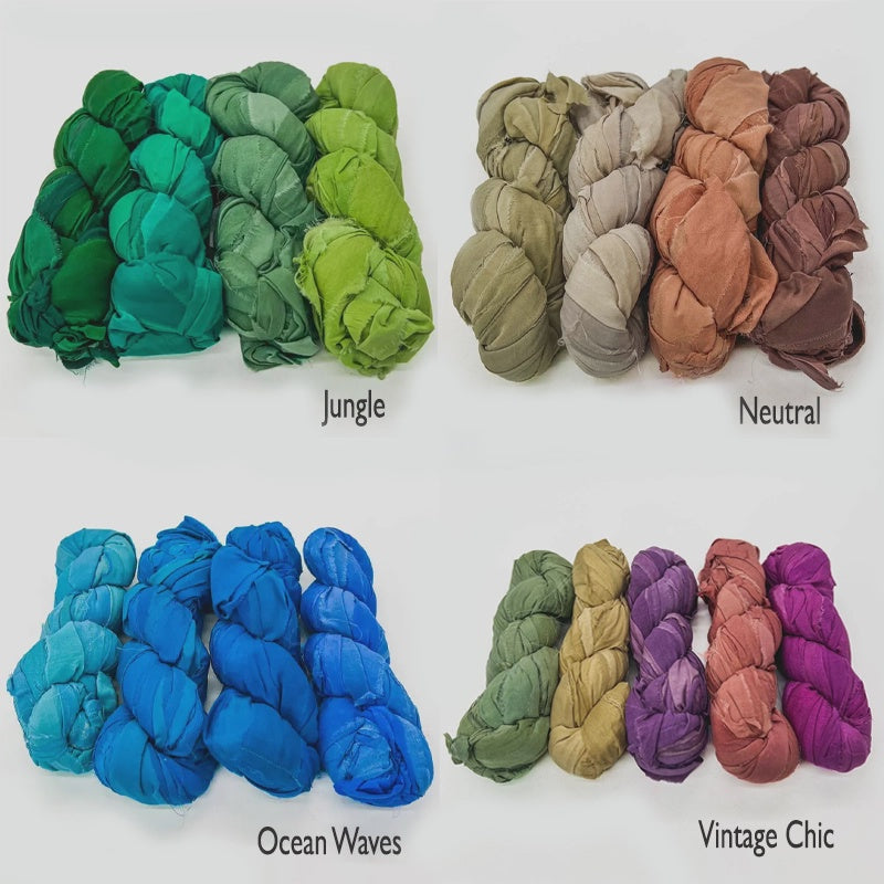Hand-dyed Chiffon Ribbon Yarn