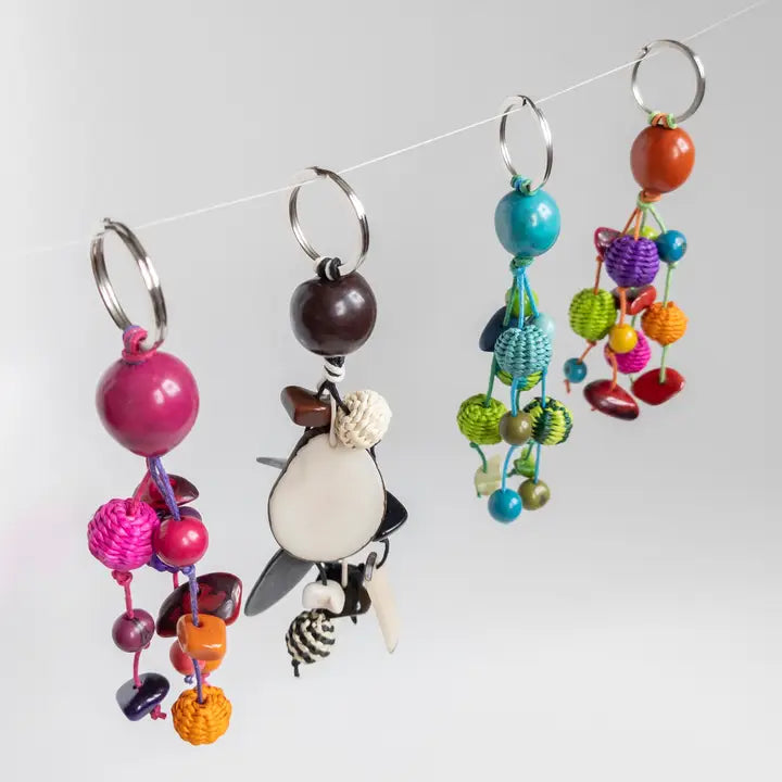 Iraca /Tagua Fiesta Keychains