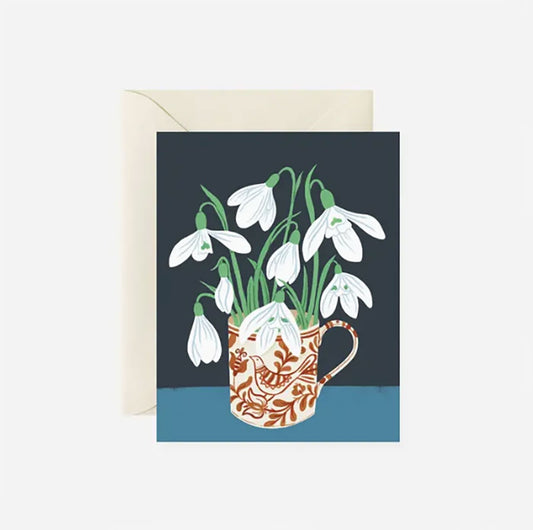 Snowdrops in a Mug Greeting Card