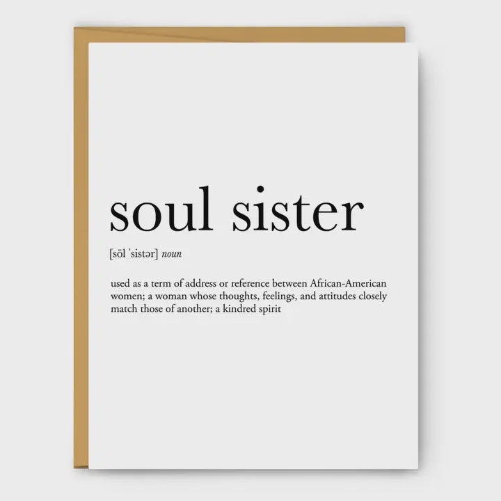 Soul Sister Definition Card